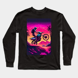 Cyber Future Dirt Bike With Neon Colors Long Sleeve T-Shirt